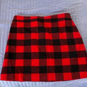 J. Crew Red and Black Plaid Mini Skirt